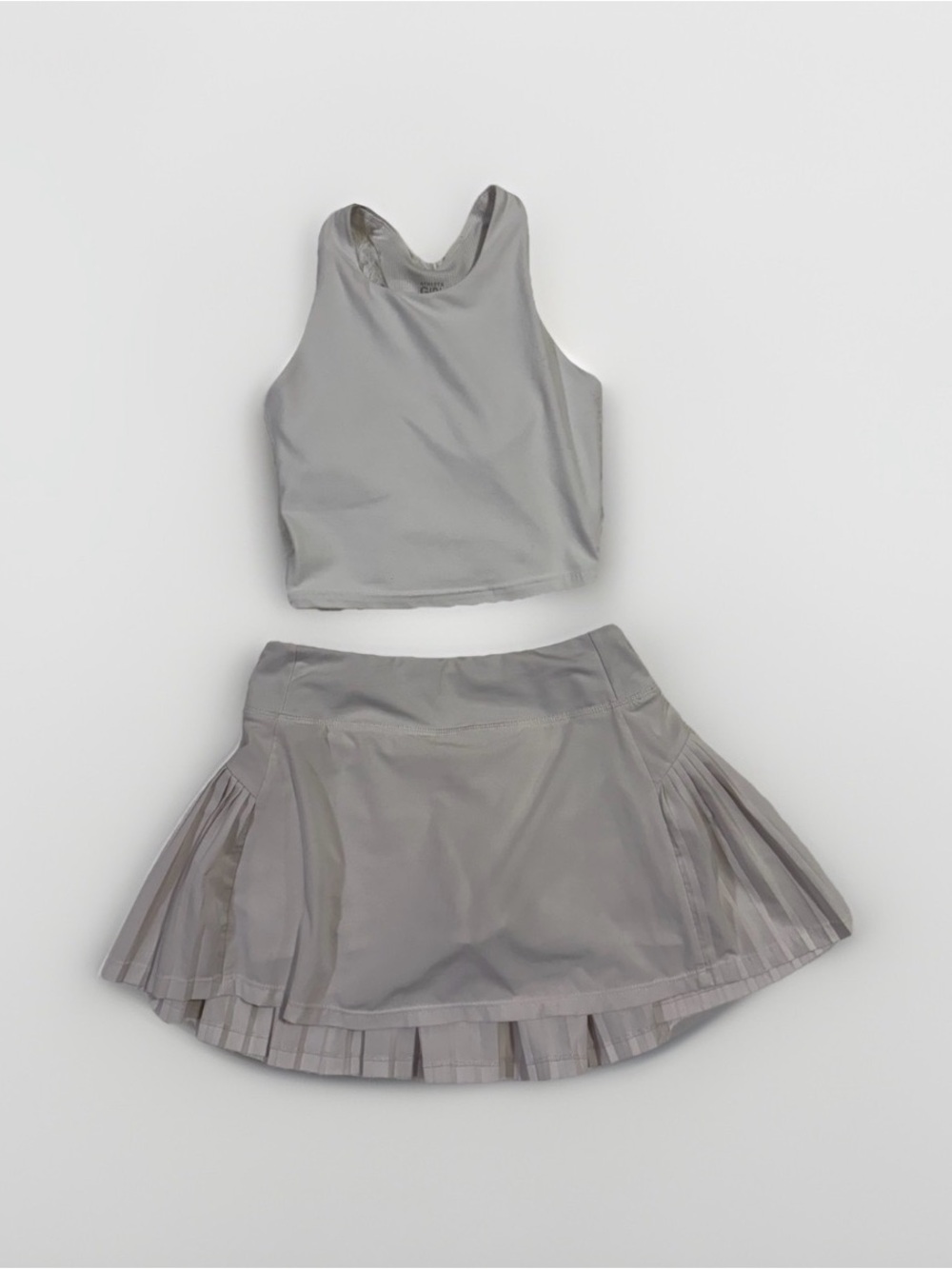 Athleta Girl Sports Set White Crop Tank Top Sz 7 And Off White Skort Sz 8-10